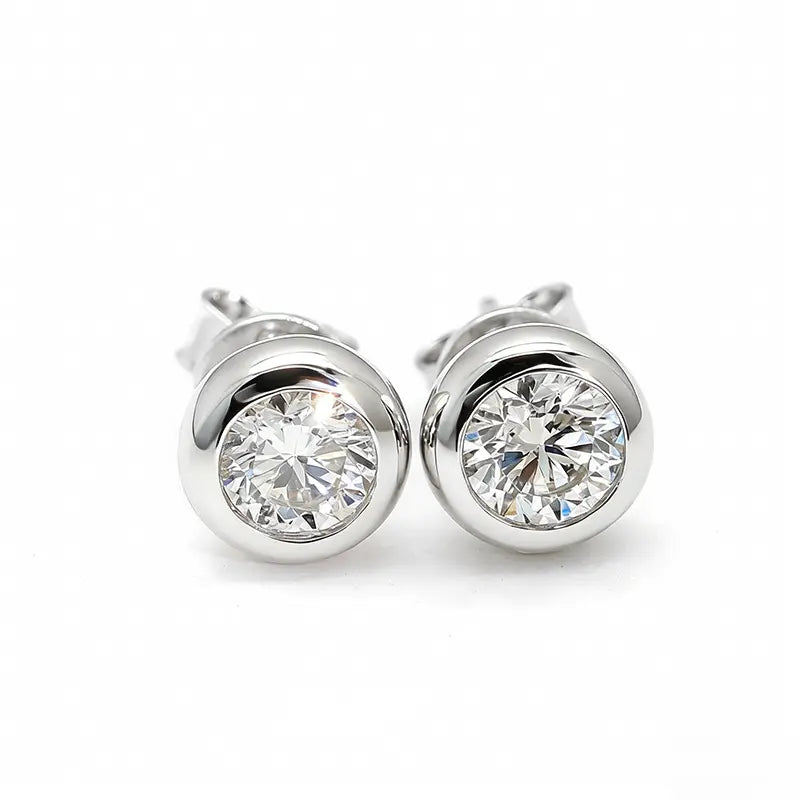 S925 Silver Bubble Style 1ct Lab Grown Diamond Stud Earrings