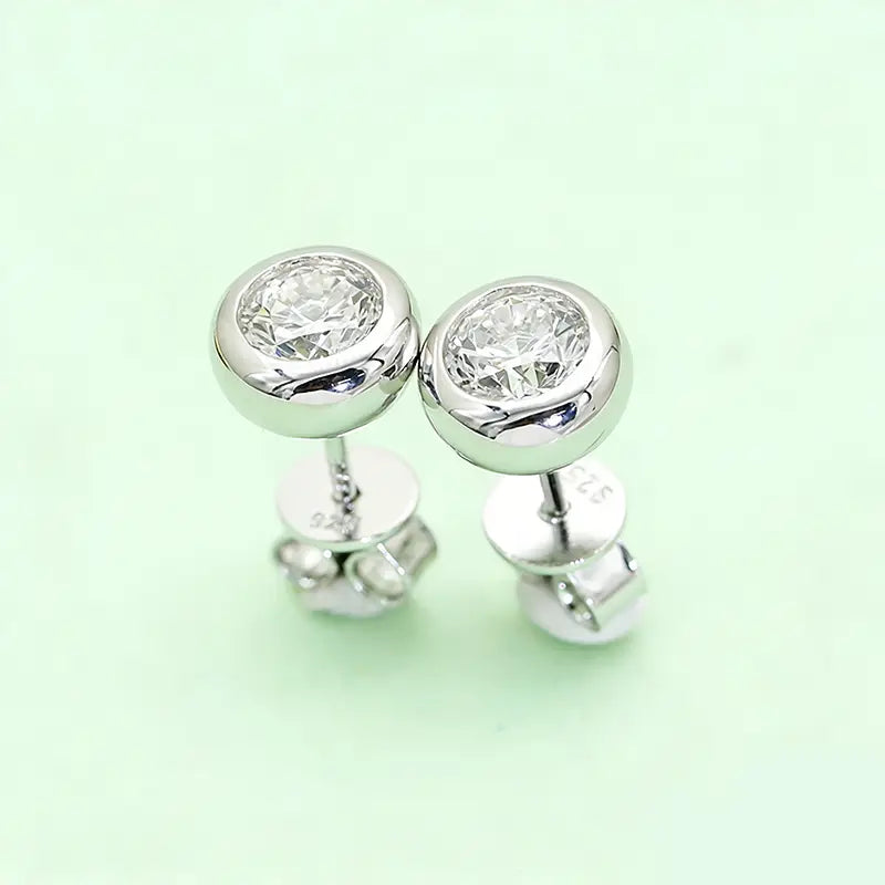 S925 Silver Bubble Style 1ct Lab Grown Diamond Stud Earrings