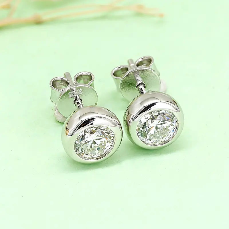 S925 Silver Bubble Style 1ct Lab Grown Diamond Stud Earrings