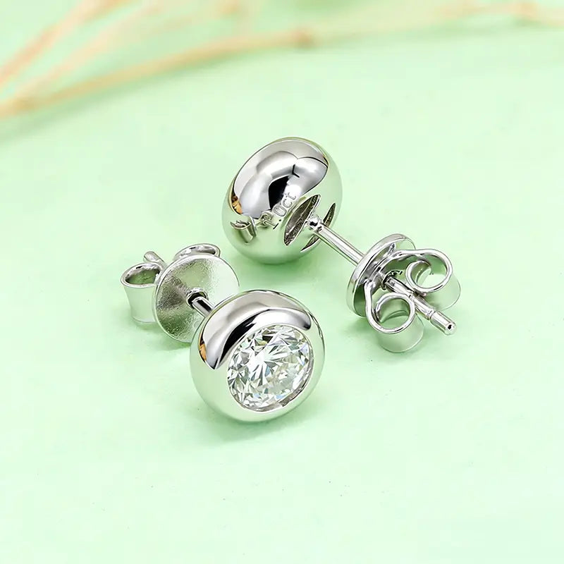 S925 Silver Bubble Style 1ct Lab Grown Diamond Stud Earrings