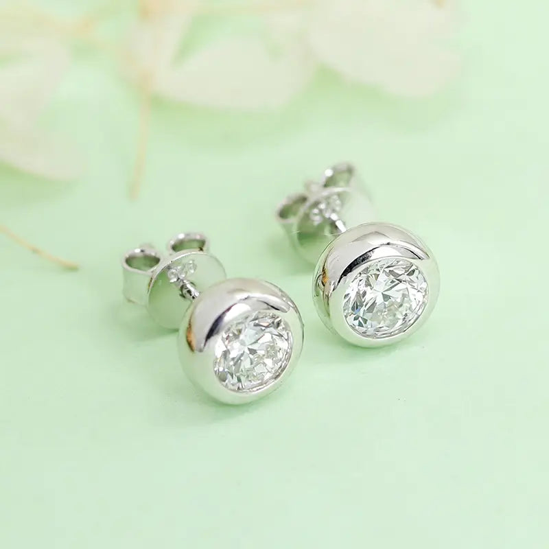 S925 Silver Bubble Style 1ct Lab Grown Diamond Stud Earrings