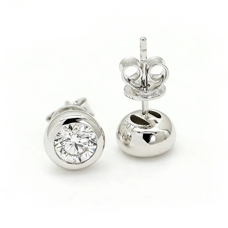 S925 Silver Bubble Style 1ct Lab Grown Diamond Stud Earrings