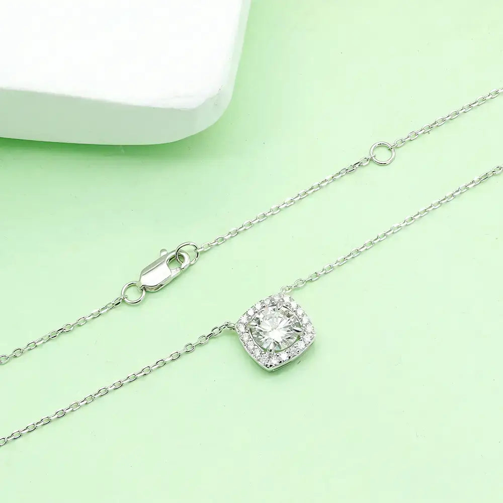 S925 Silver Guardian Heart Lab Grown Diamond Necklace