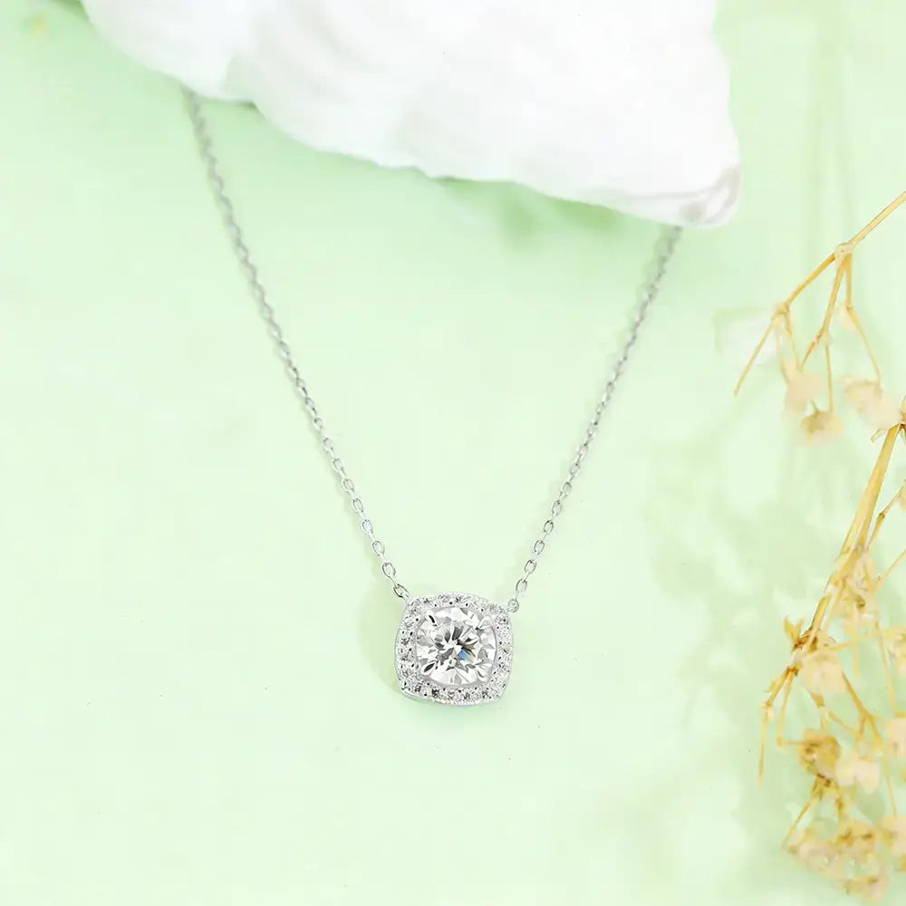 S925 Silver Guardian Heart Lab Grown Diamond Necklace