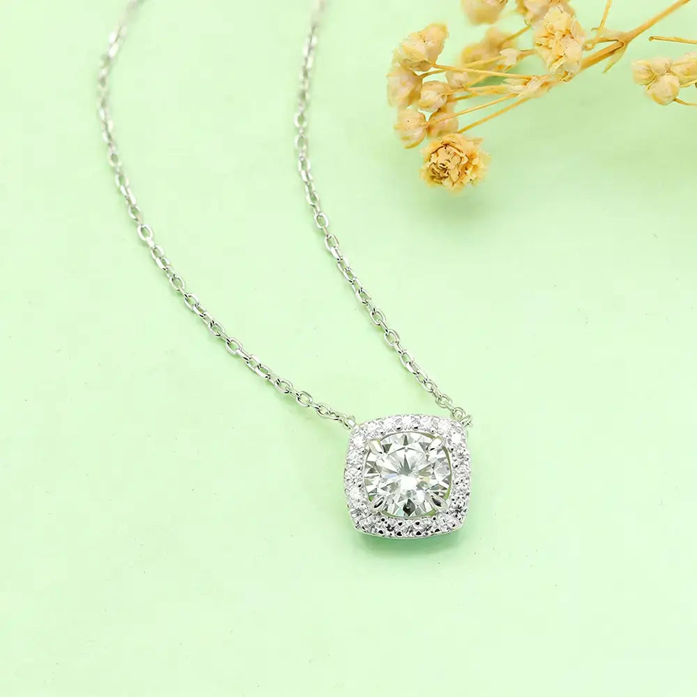 S925 Silver Guardian Heart Lab Grown Diamond Necklace