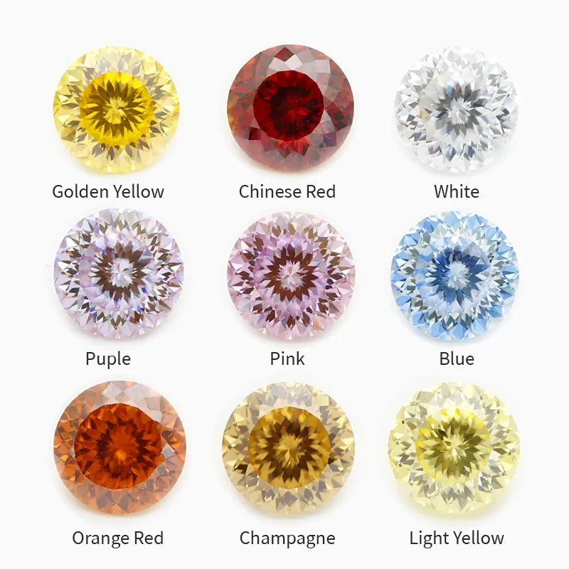 6A Round Brilliant Cut Color Moissanite Set Link
