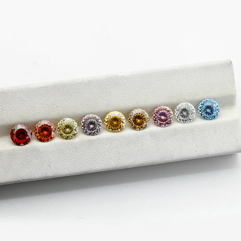 6A Round Brilliant Cut Color Moissanite Set Link