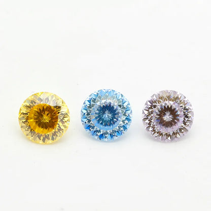 6A Round Brilliant Cut Color Moissanite Set Link