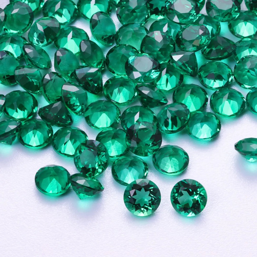 5A Lab Grown Zambian Emerald Round Loose Gemstones| Small Size 0.8-3.0mm