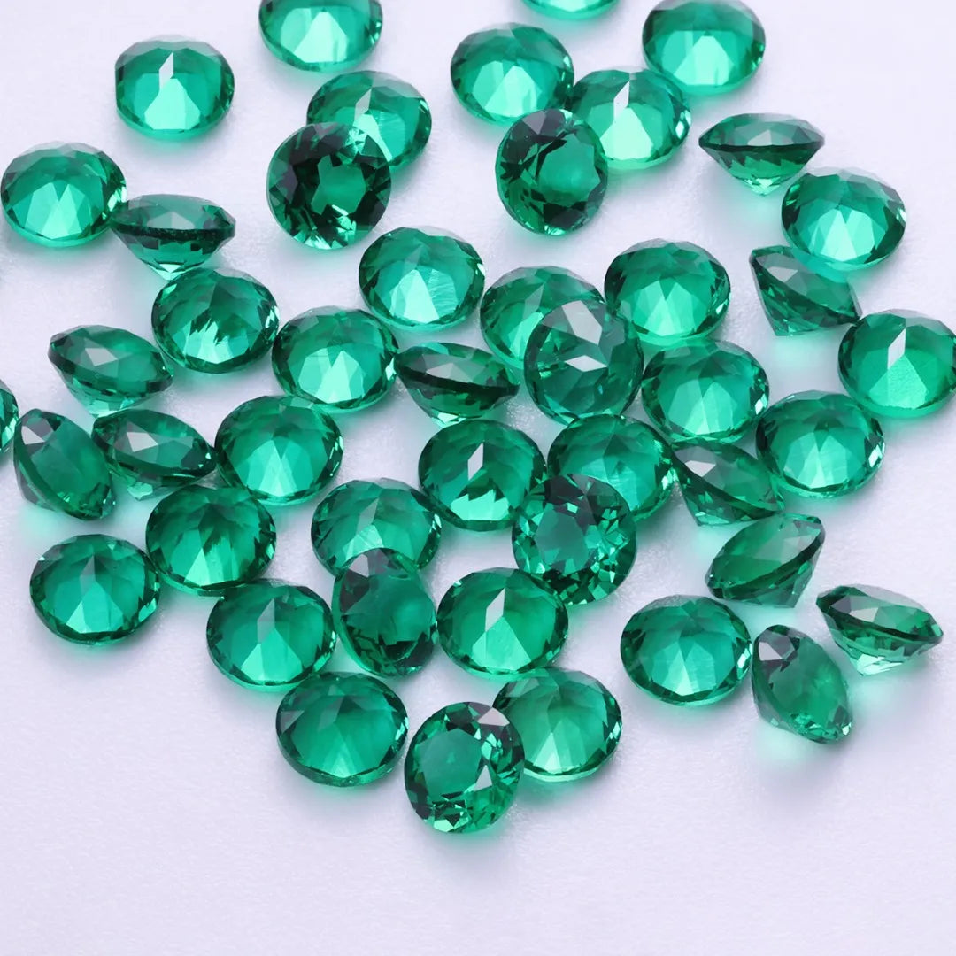 5A Lab Grown Zambian Emerald Round Loose Gemstones| Small Size 0.8-3.0mm