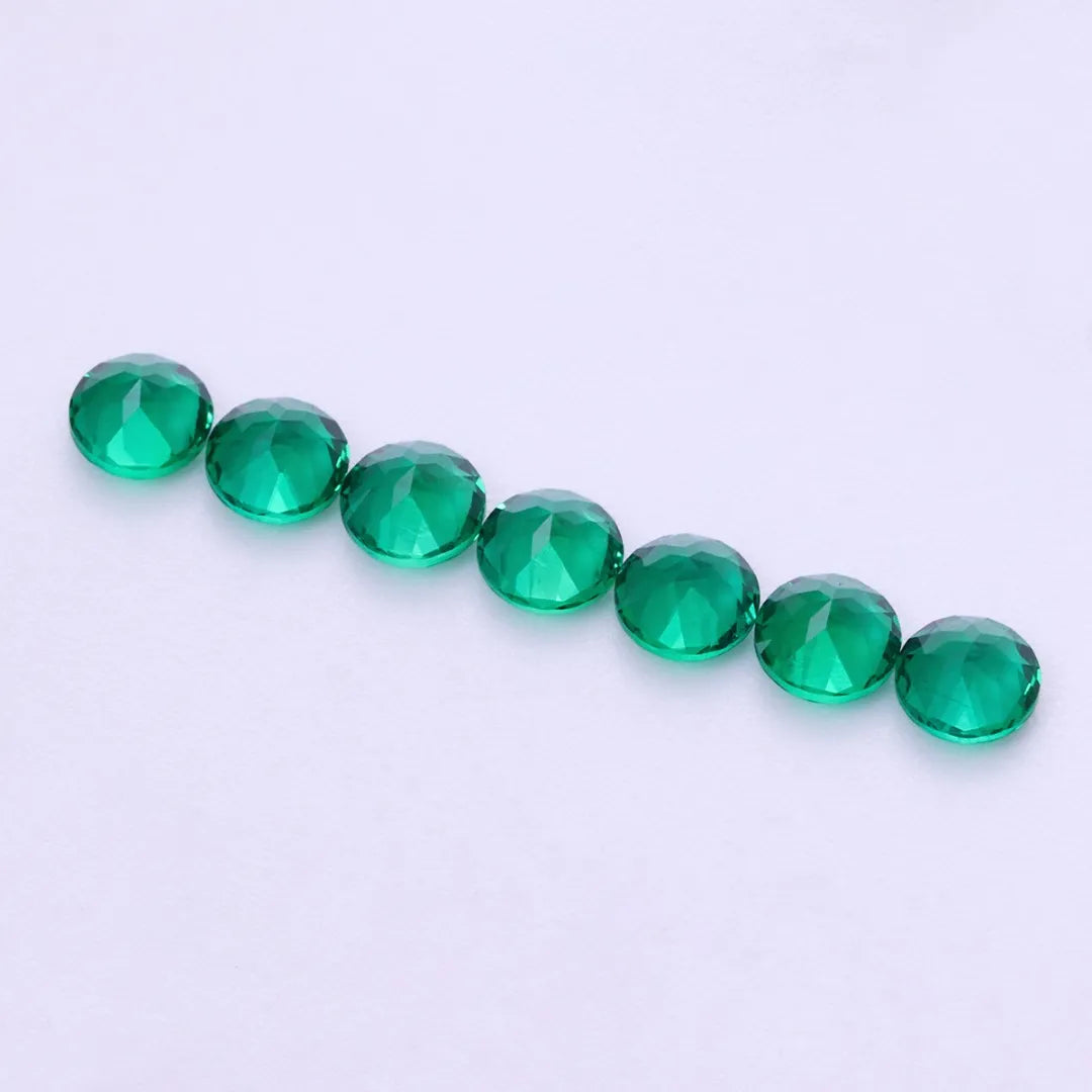 5A Lab Grown Zambian Emerald Round Loose Gemstones| Small Size 0.8-3.0mm