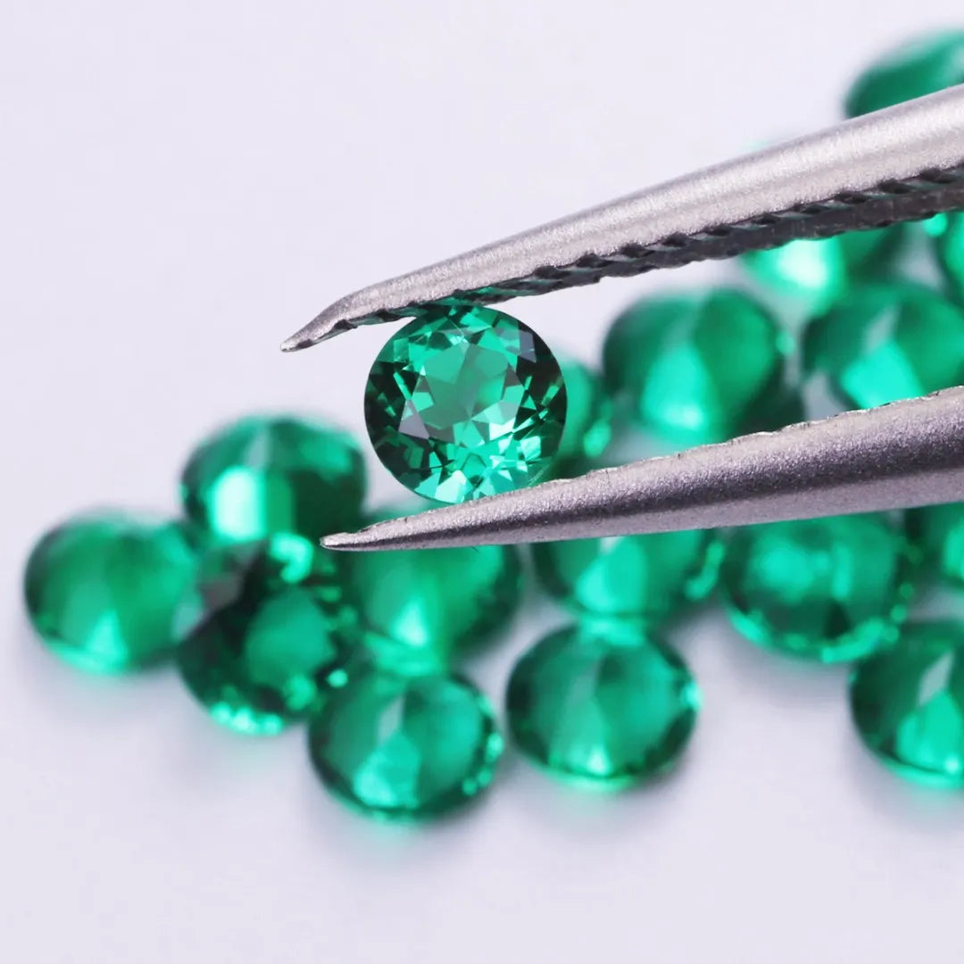 5A Lab Grown Zambian Emerald Round Loose Gemstones| Small Size 0.8-3.0mm