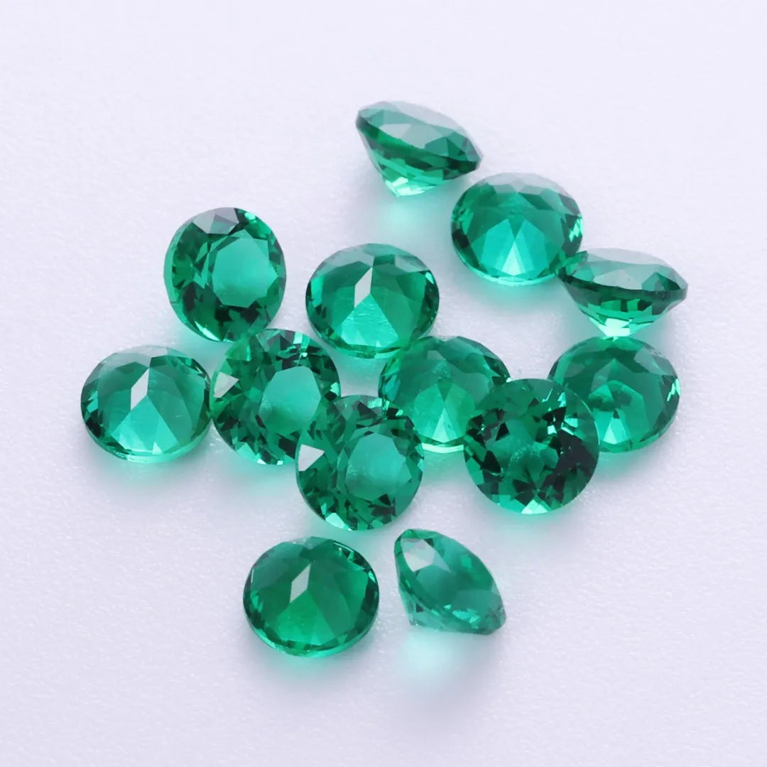 5A Lab Grown Zambian Emerald Round Loose Gemstones| Small Size 0.8-3.0mm