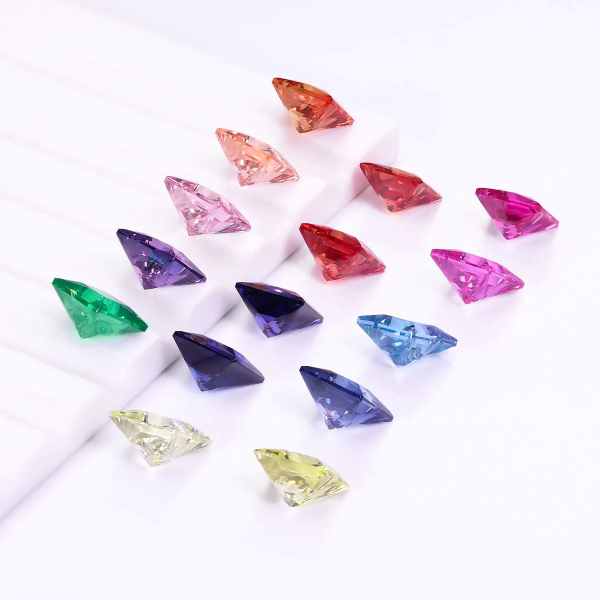 Princess Cut Flame‑Fusion Lab Grown Loose Gemstones Multi‑Color Ruby Sapphire Aquamarine Certified Stone
