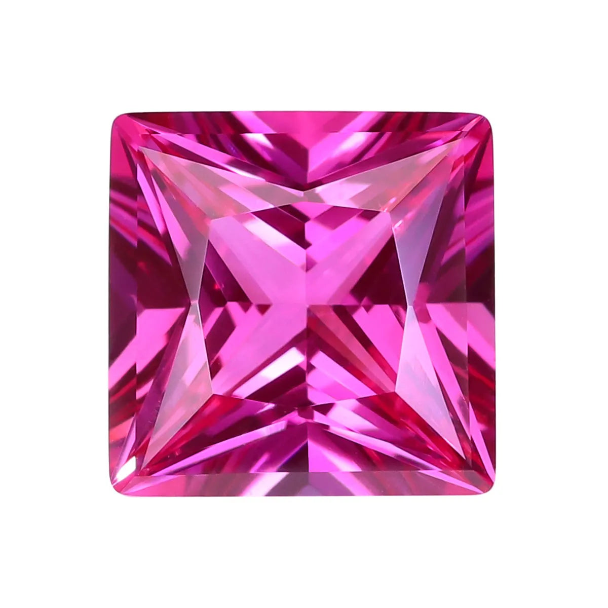 Princess Cut Flame‑Fusion Lab Grown Loose Gemstones Multi‑Color Ruby Sapphire Aquamarine Certified Stone