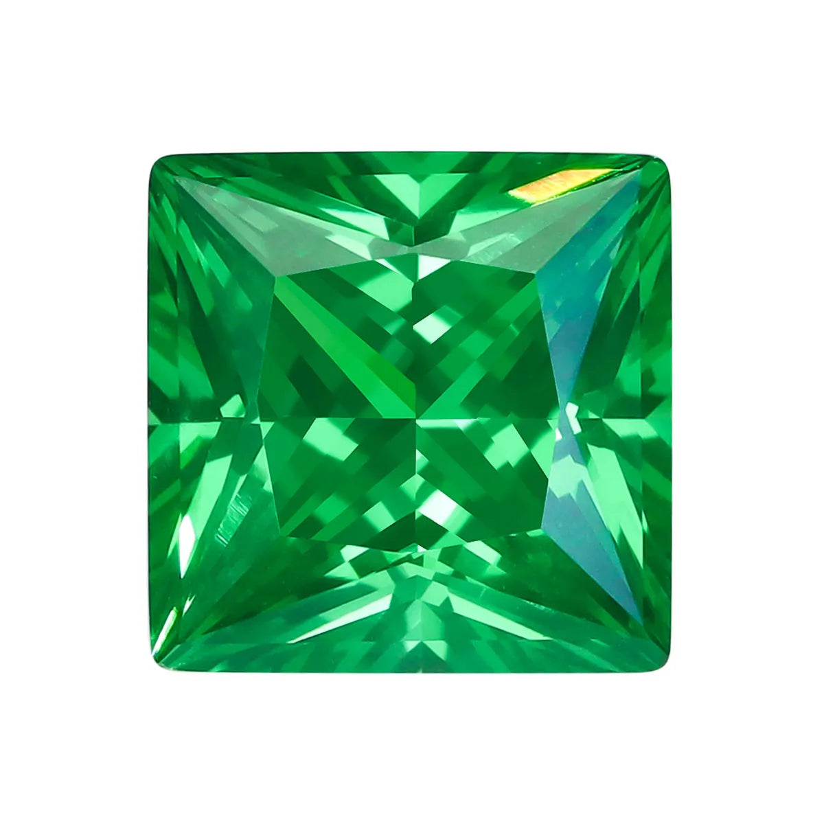 Princess Cut Flame‑Fusion Lab Grown Loose Gemstones Multi‑Color Ruby Sapphire Aquamarine Certified Stone