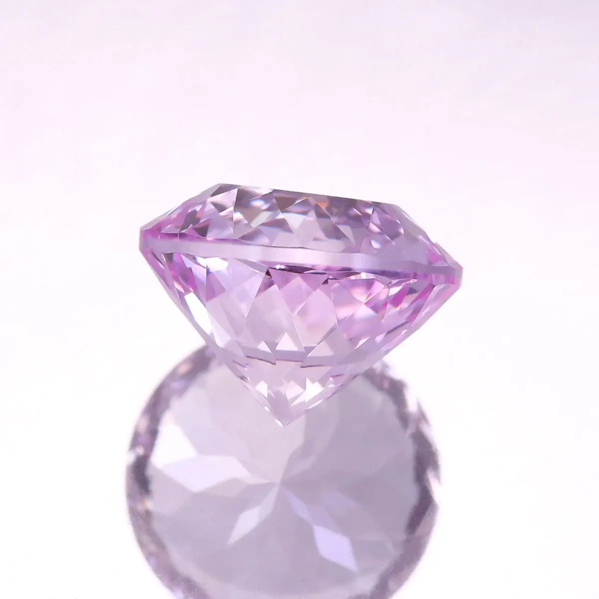 Round 100-Facet Precision Cut Pink Morganite Corundum Loose Gemstone