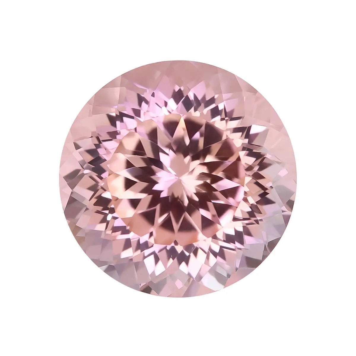 Round 100-Facet Precision Cut Morgan Orange Corundum Loose Gemstone