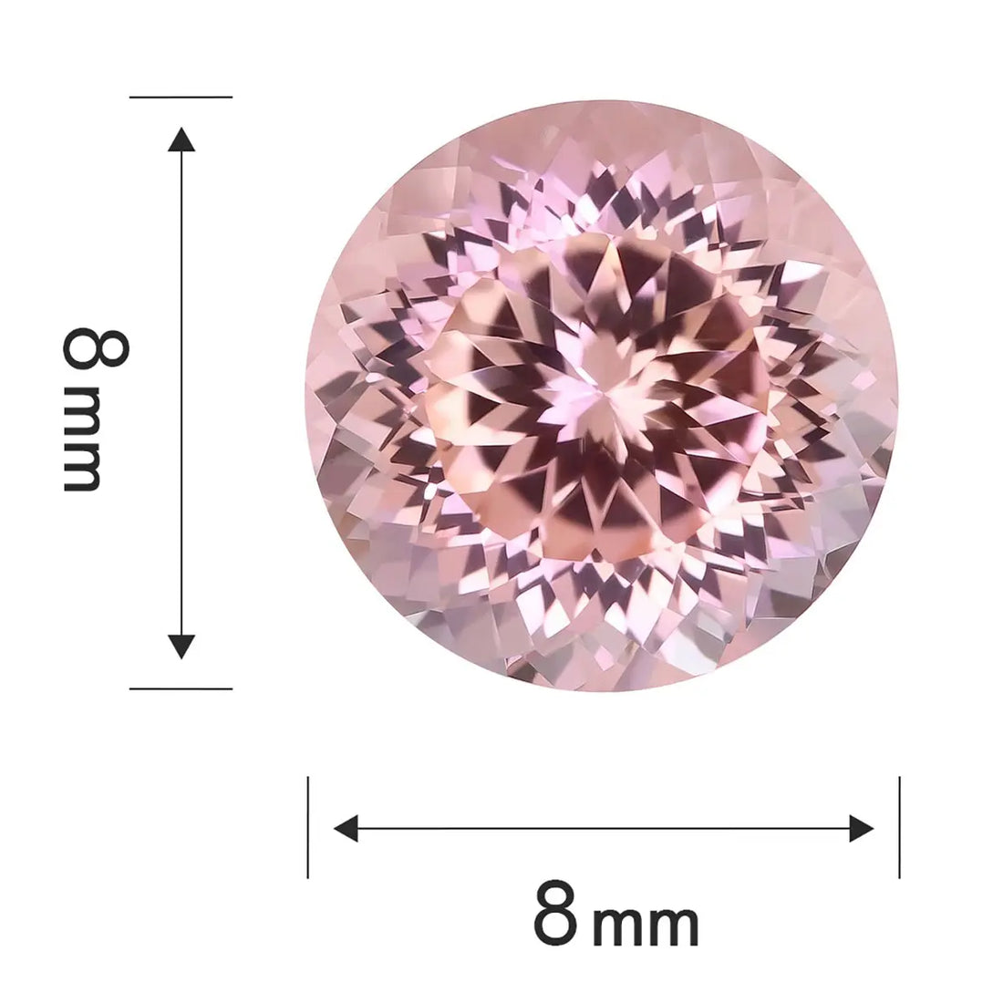 Round 100-Facet Precision Cut Morgan Orange Corundum Loose Gemstone