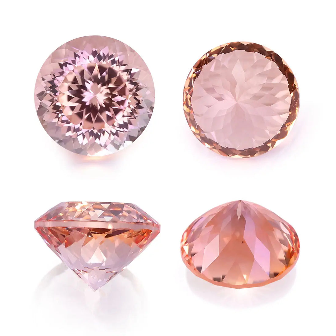 Round 100-Facet Precision Cut Morgan Orange Corundum Loose Gemstone