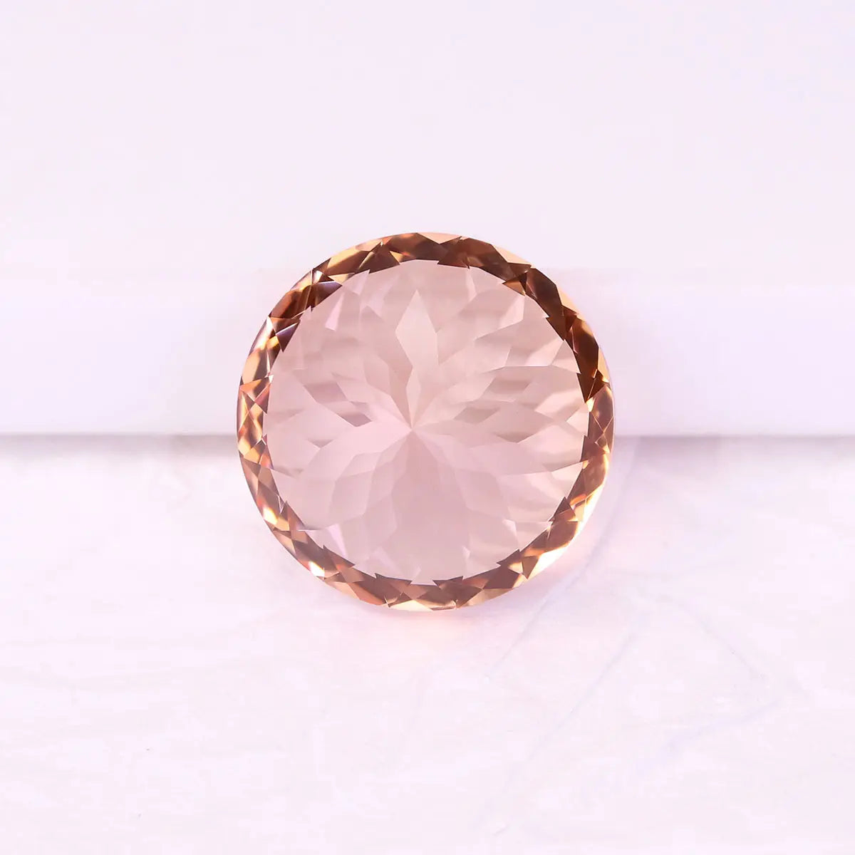 Round 100-Facet Precision Cut Morgan Orange Corundum Loose Gemstone