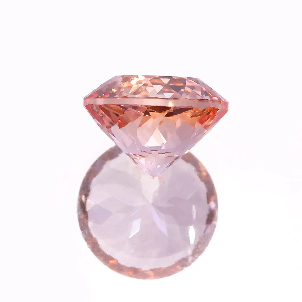 Round 100-Facet Precision Cut Morgan Orange Corundum Loose Gemstone