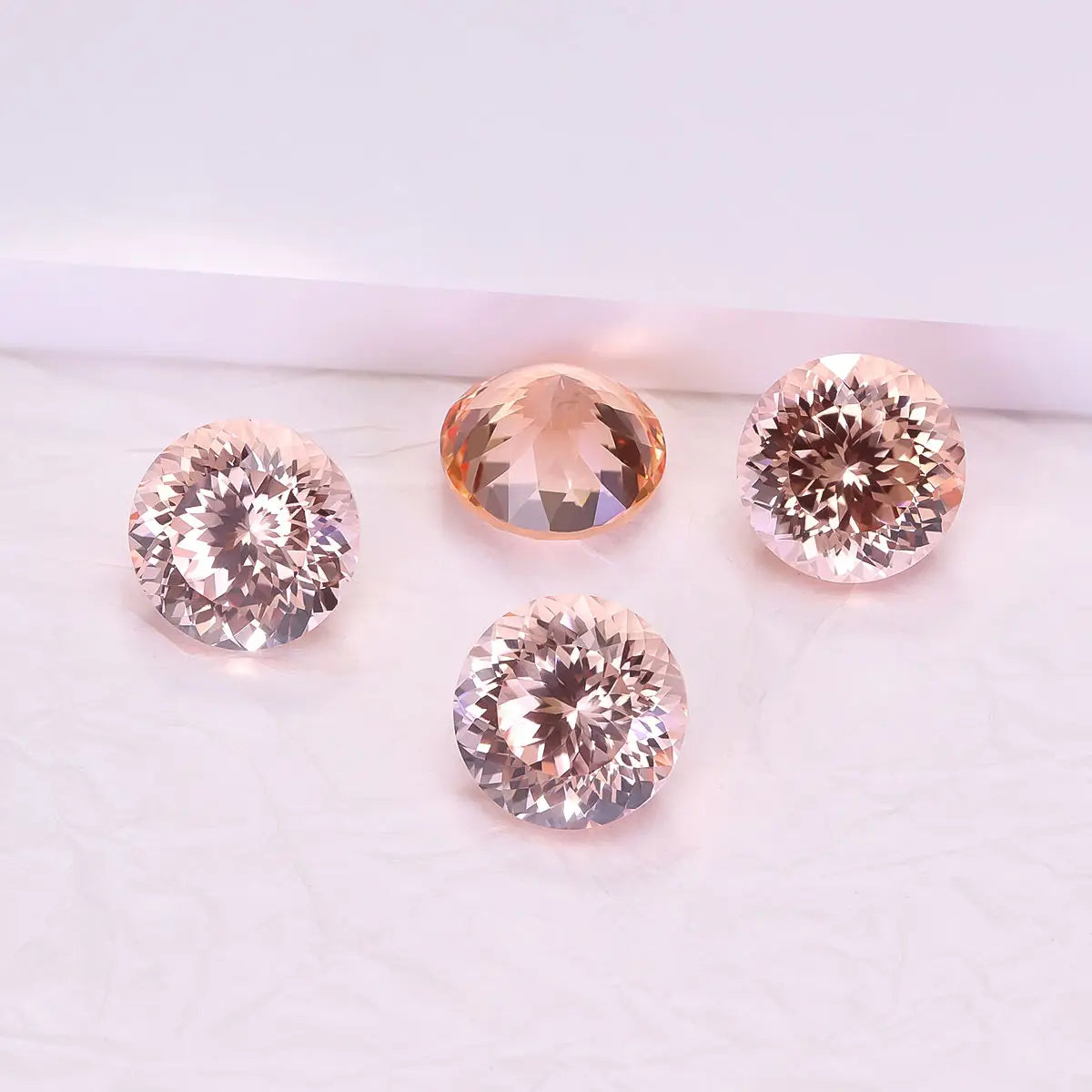 Round 100-Facet Precision Cut Morgan Orange Corundum Loose Gemstone