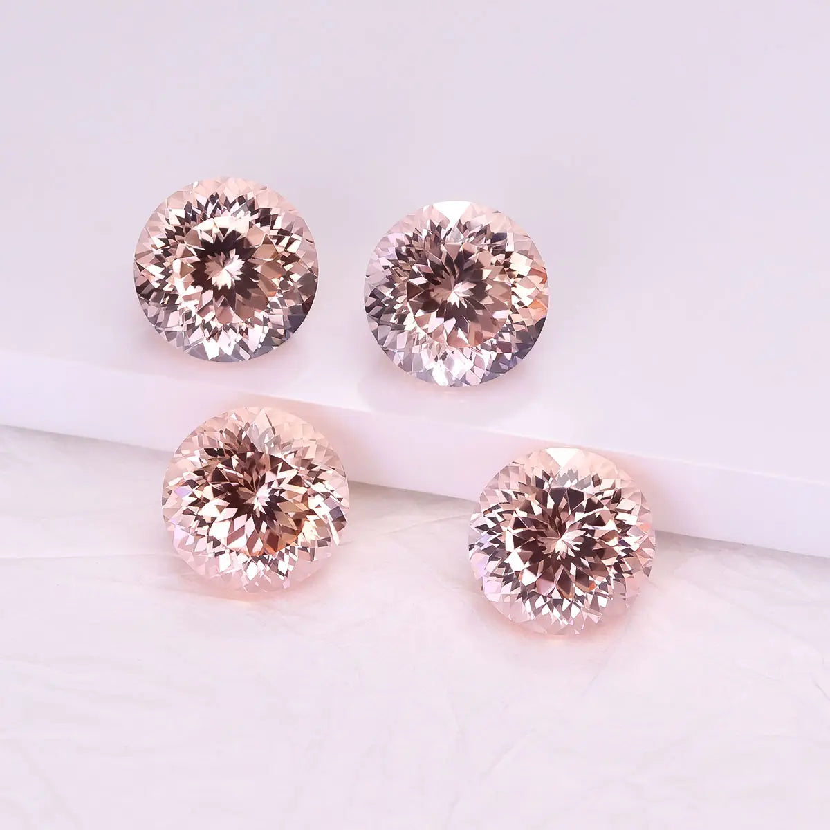 Round 100-Facet Precision Cut Morgan Orange Corundum Loose Gemstone