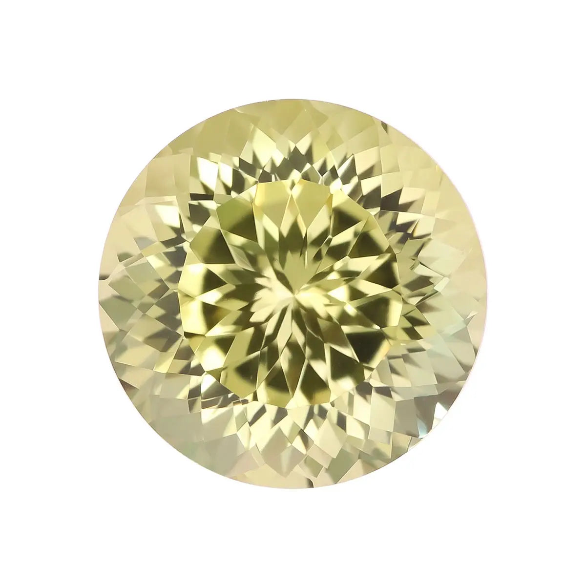 Round 100-Facet Precision Cut Yellow Sapphire Corundum Loose Gemstone