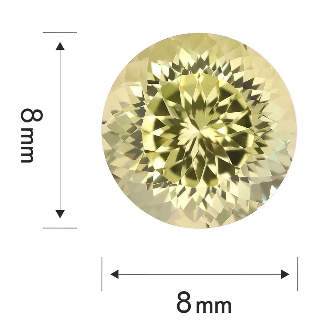 Round 100-Facet Precision Cut Yellow Sapphire Corundum Loose Gemstone