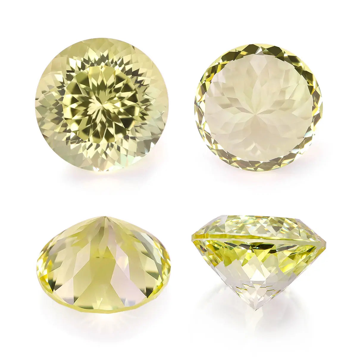 Round 100-Facet Precision Cut Yellow Sapphire Corundum Loose Gemstone