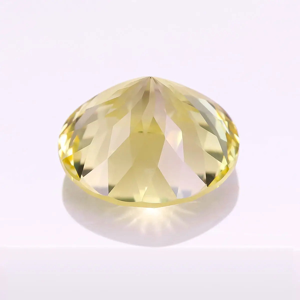 Round 100-Facet Precision Cut Yellow Sapphire Corundum Loose Gemstone