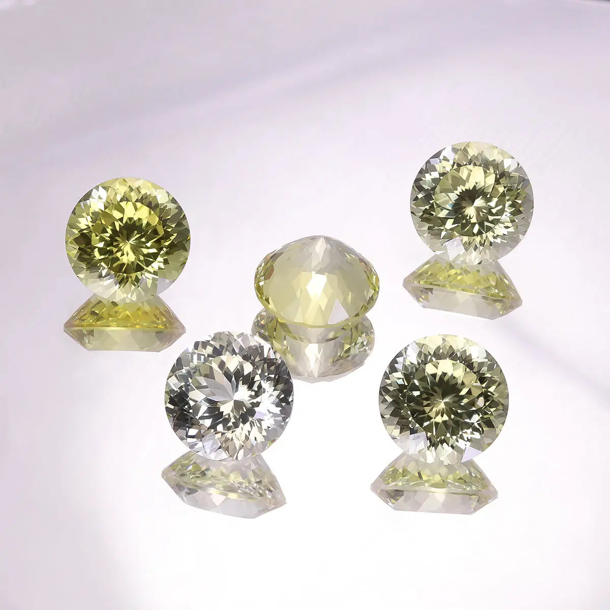Round 100-Facet Precision Cut Yellow Sapphire Corundum Loose Gemstone