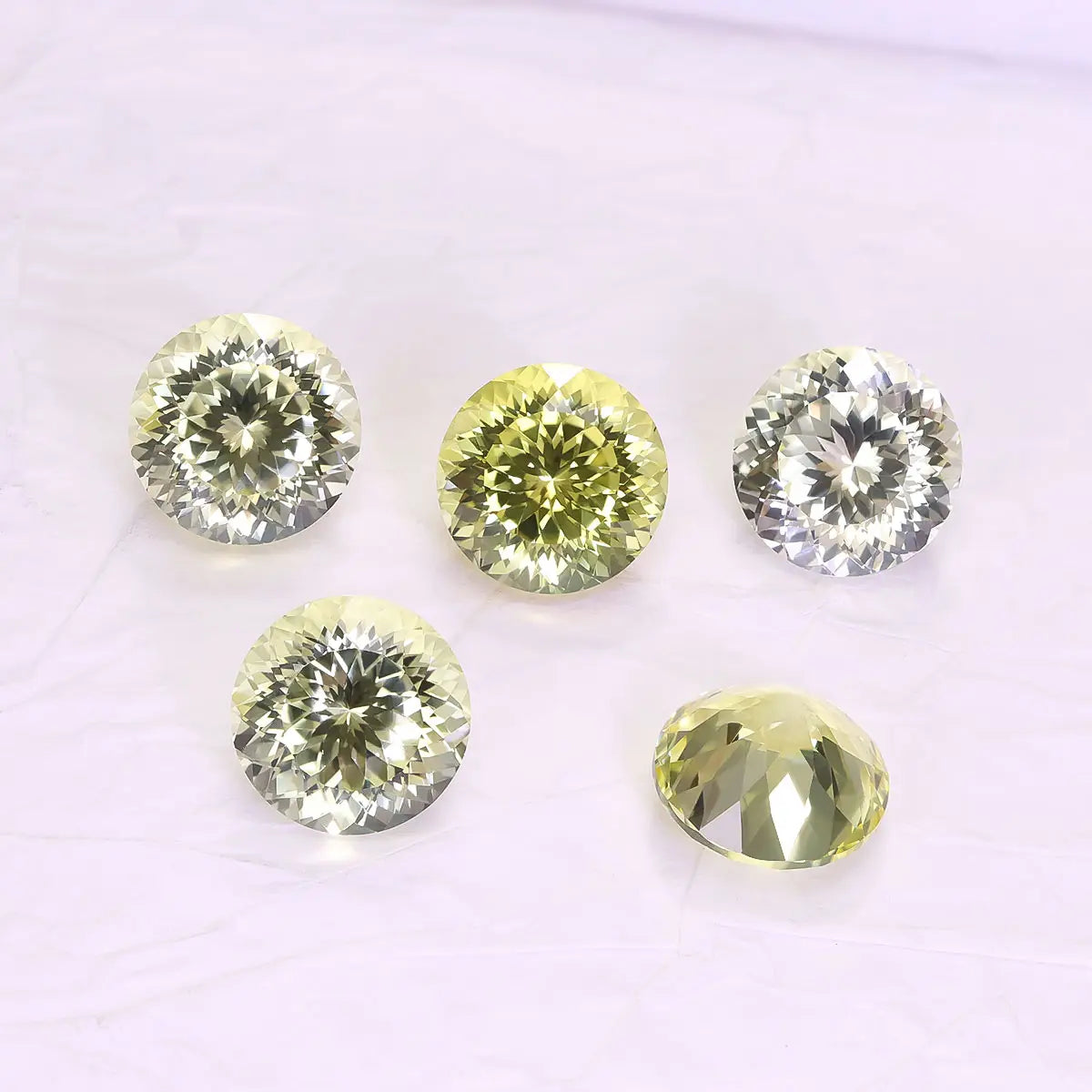 Round 100-Facet Precision Cut Yellow Sapphire Corundum Loose Gemstone