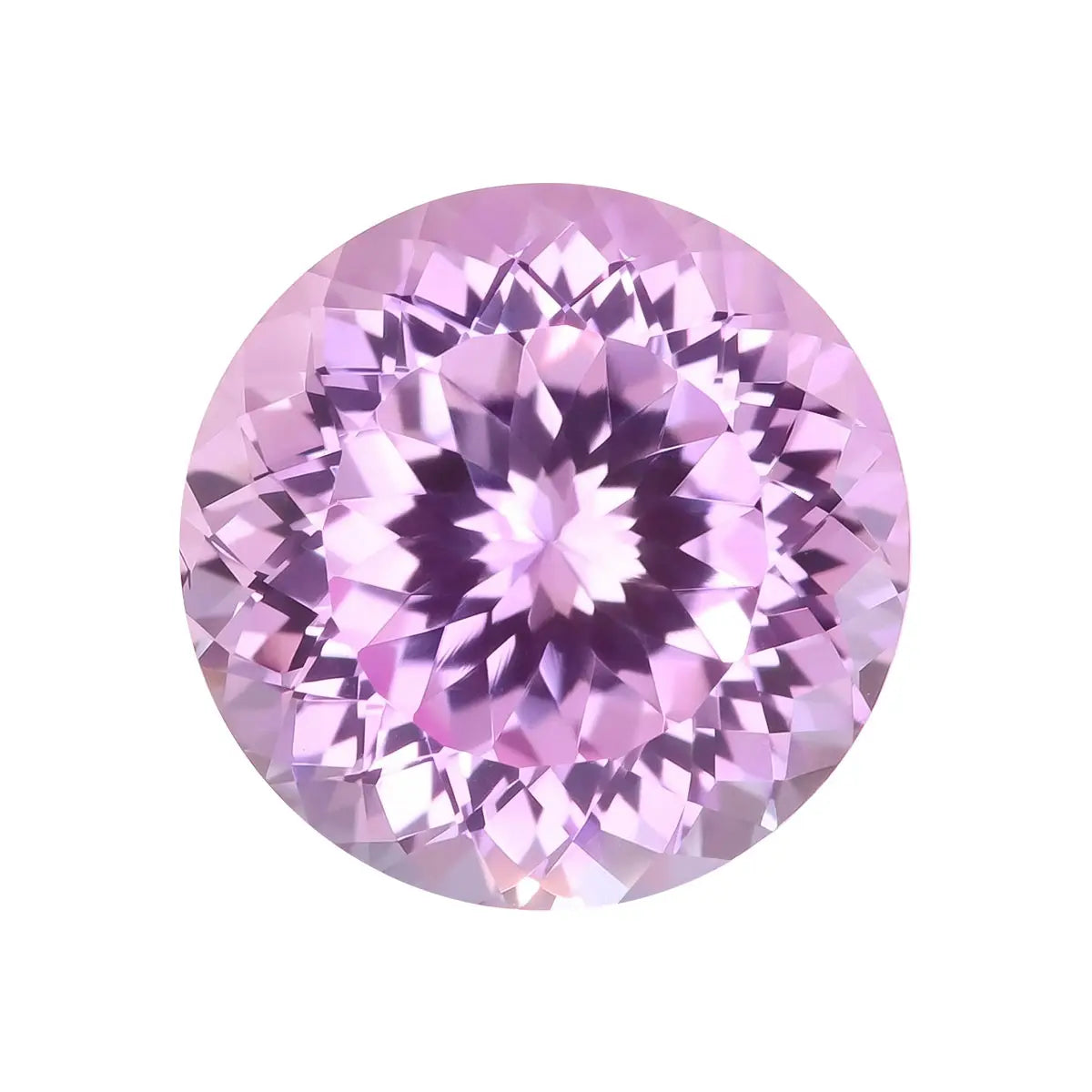 Round 100-Facet Precision Cut Pink Sapphire Corundum Loose Gemstone