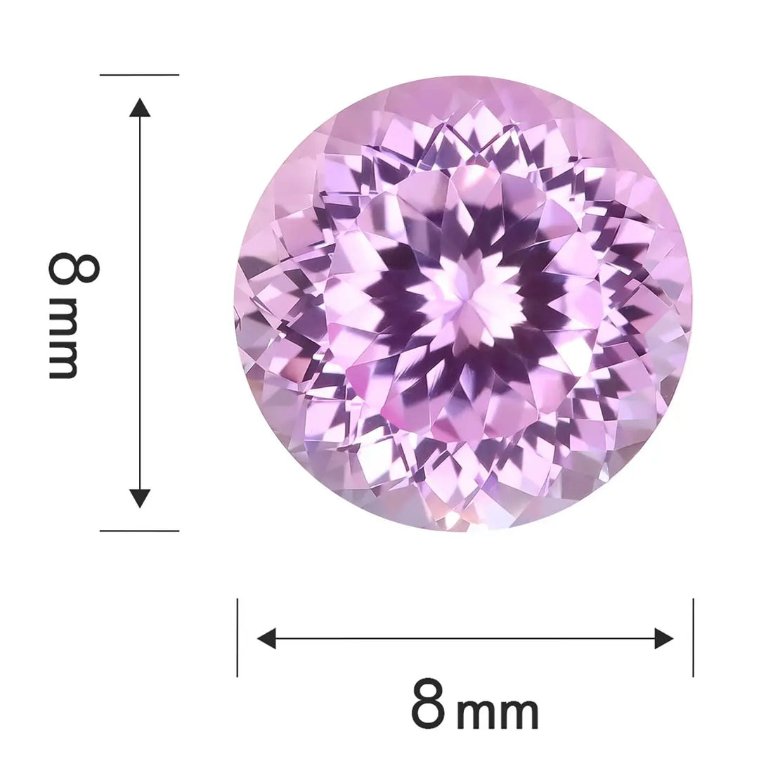Round 100-Facet Precision Cut Pink Sapphire Corundum Loose Gemstone
