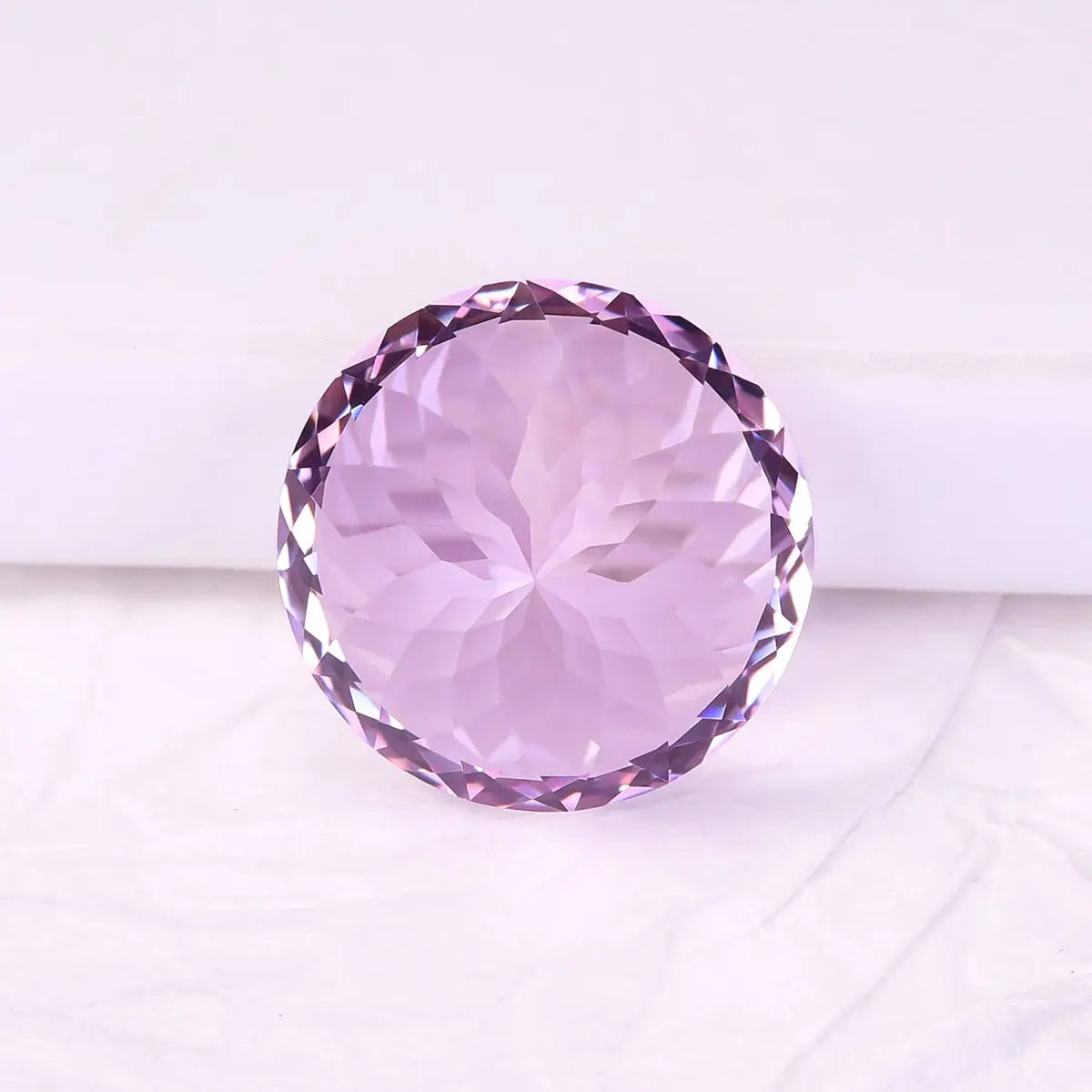 Round 100-Facet Precision Cut Pink Sapphire Corundum Loose Gemstone