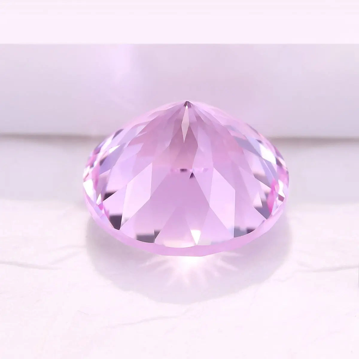 Round 100-Facet Precision Cut Pink Sapphire Corundum Loose Gemstone