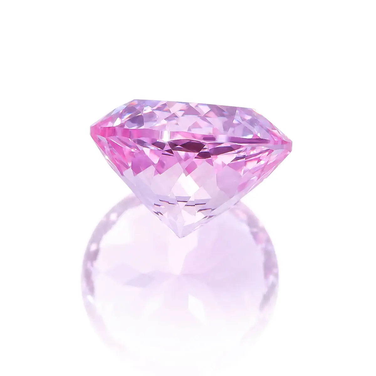 Round 100-Facet Precision Cut Pink Sapphire Corundum Loose Gemstone