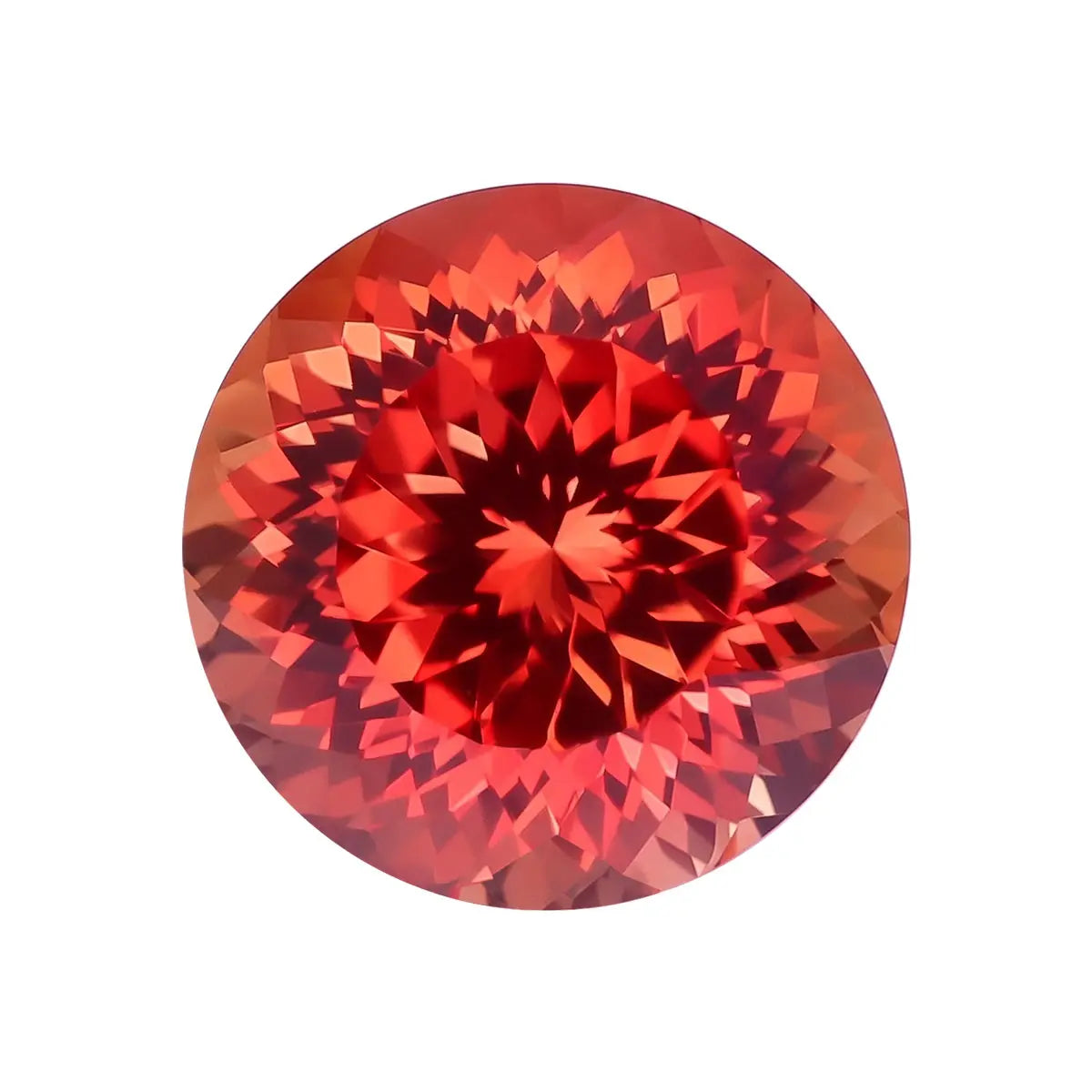 Round 100-Facet Precision Cut Fanta Orange Sapphire Corundum Loose