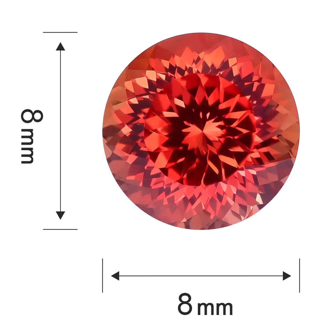 Round 100-Facet Precision Cut Fanta Orange Sapphire Corundum Loose