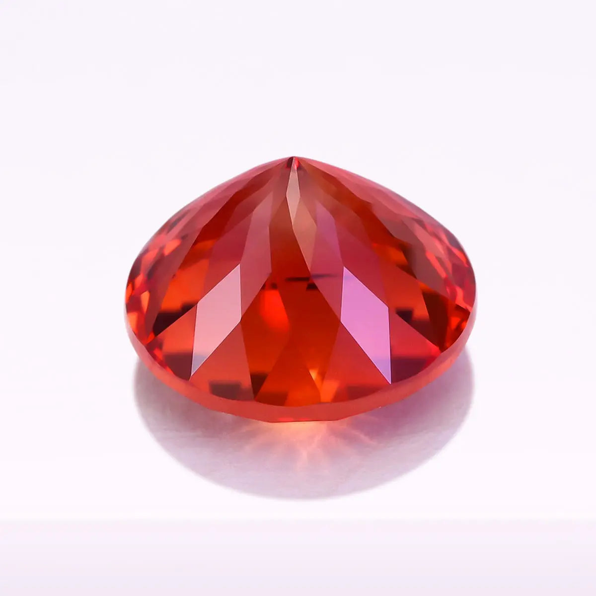 Round 100-Facet Precision Cut Fanta Orange Sapphire Corundum Loose