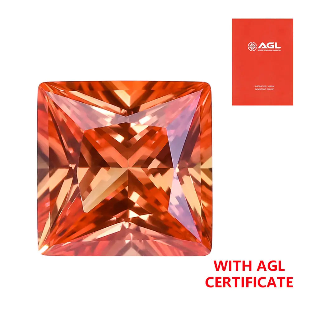 Princess Cut Fanta Orange Spessartite Garnet Loose Gemston