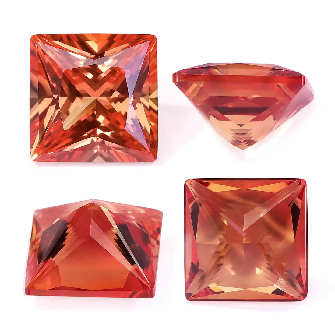 Princess Cut Fanta Orange Spessartite Garnet Loose Gemston