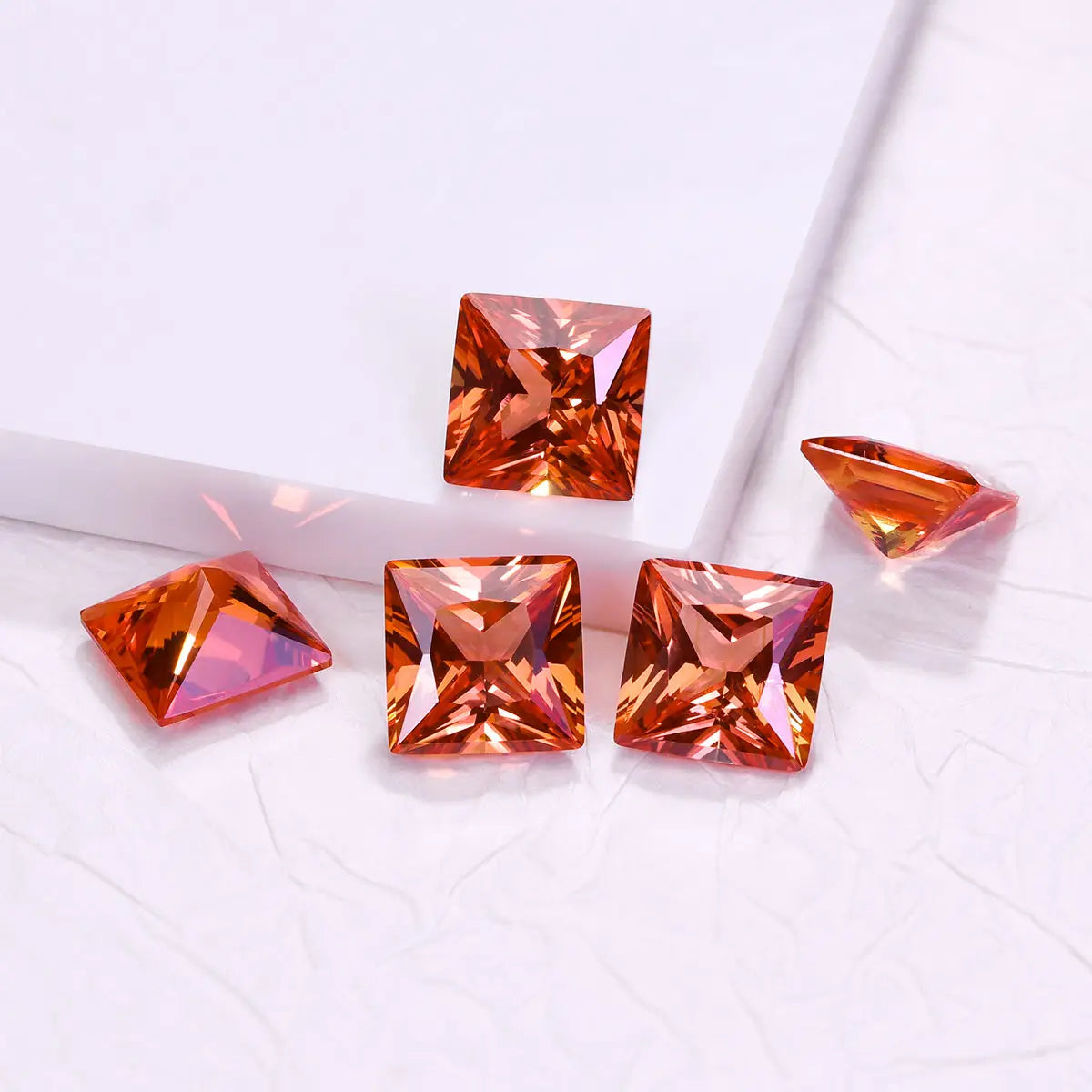 Princess Cut Fanta Orange Spessartite Garnet Loose Gemston