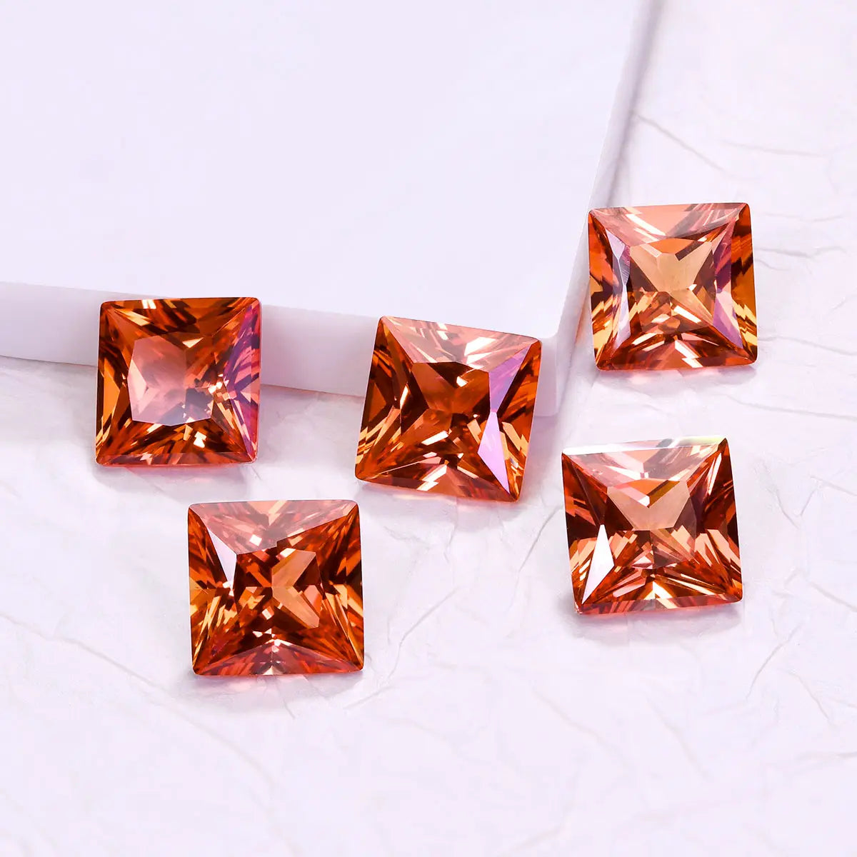 Princess Cut Fanta Orange Spessartite Garnet Loose Gemston