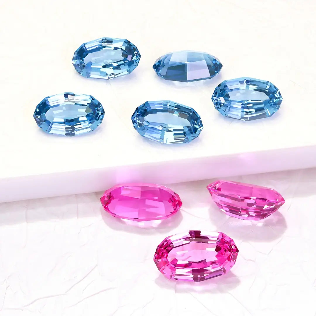 Oval Step Cut Fancy Gemstone Mix | Colombian Emerald, Zambian Emerald, Paraiba