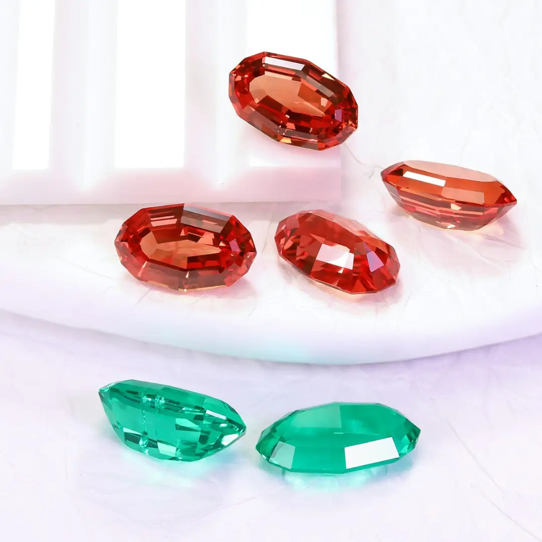 Oval Step Cut Fancy Gemstone Mix | Colombian Emerald, Zambian Emerald, Paraiba