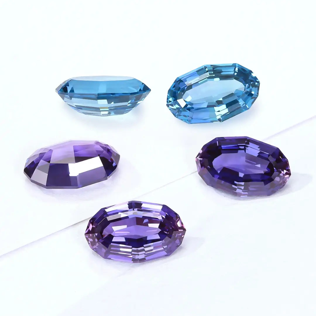 Oval Step Cut Fancy Gemstone Mix | Colombian Emerald, Zambian Emerald, Paraiba