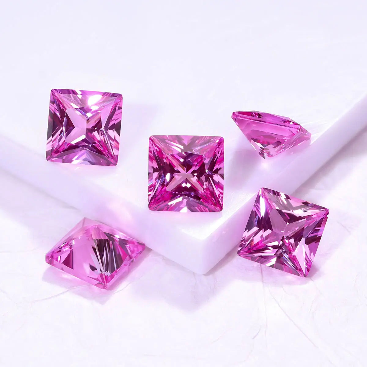 Princess Cut Pink Sapphire Loose Gemstone